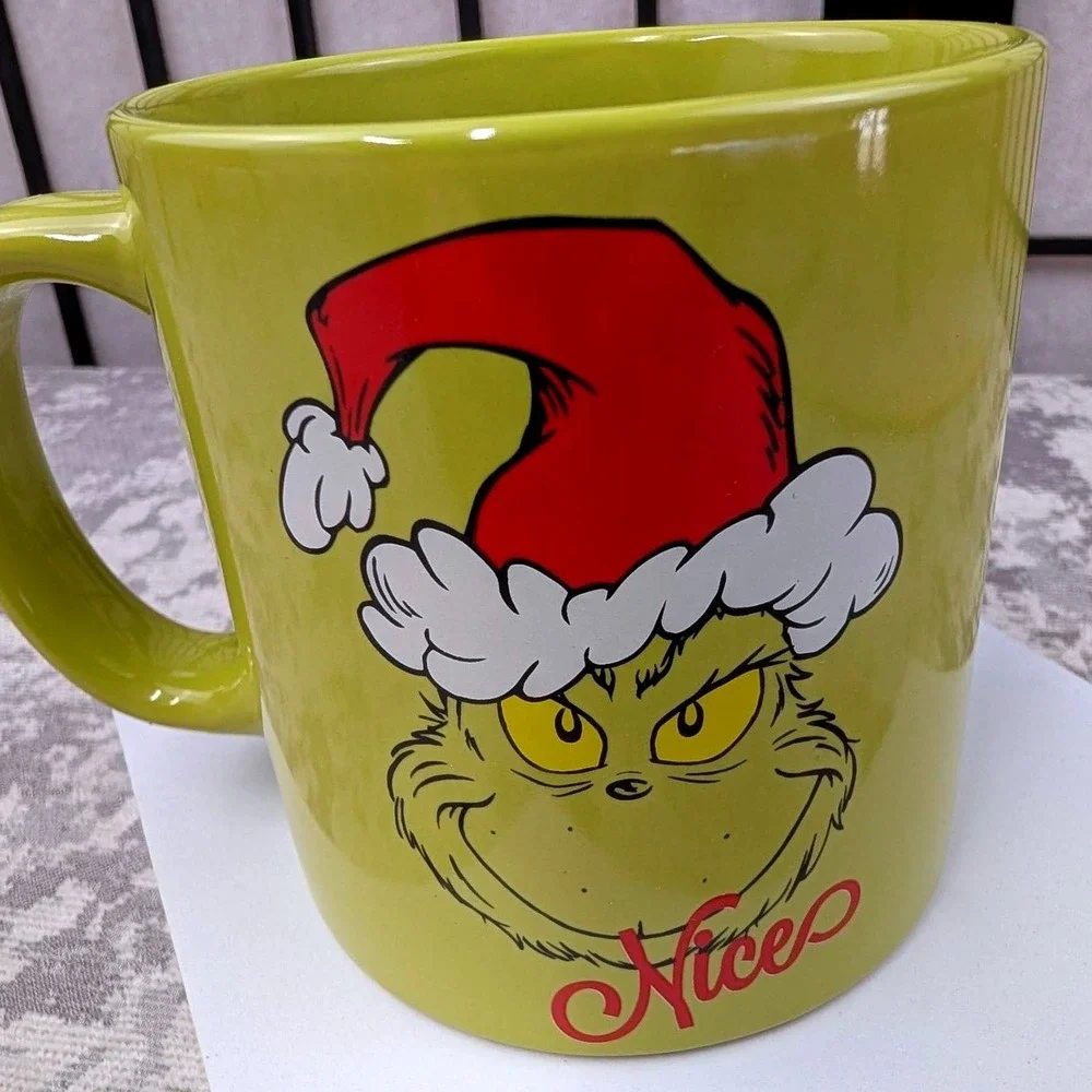 Bioworld Dr Seuss The Grinch Naughty or Nice 16oz Ceramic Coffee‎ Mug Green 2024